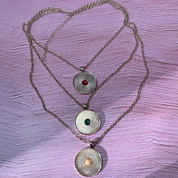 Exotic Coin Jewel Layered Gold Necklace - Picture 4 of 15